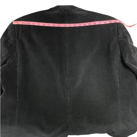 Chaps Ralph Lauren Cotton Corduroy Sport Coat Blazer Black Men's Sz 44L Classic - Picture 10 of 12